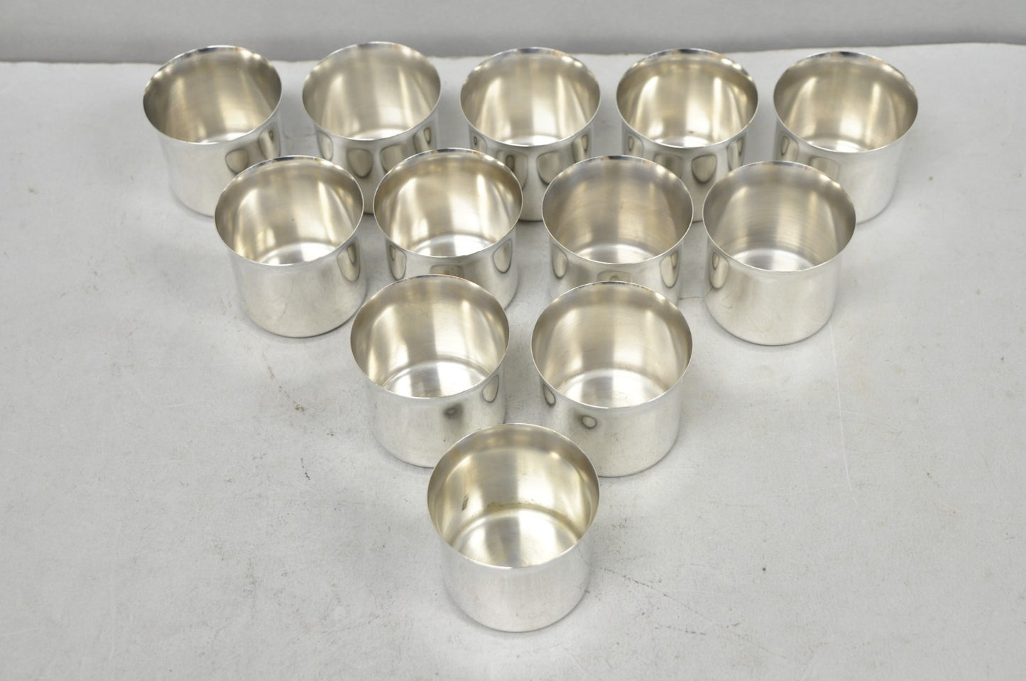 International Silver Mid Century Modern Silver Plated Punch Bowl Cups, Set of 12