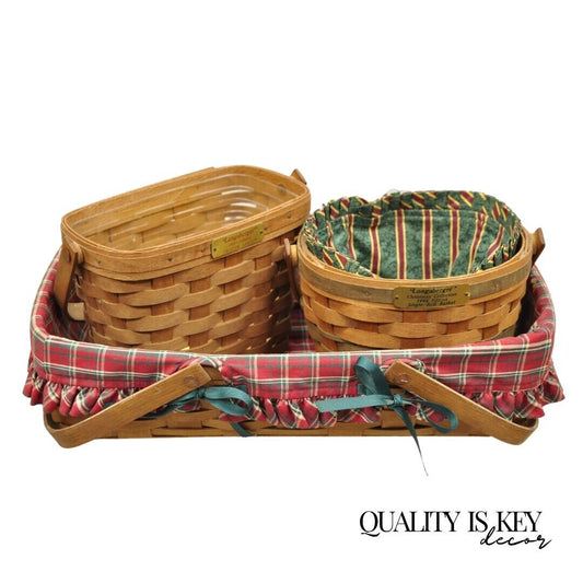 Longaberger 1994 Jingle Bell Basket 1995 Dresden Basket 1988 Basket - 3 Pcs