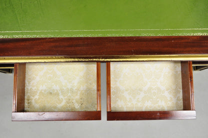 French Empire Revival Green Leather Top Bronze Griffin Mahogany Desk & Chair