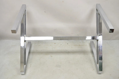 Vintage Mid Century Modern Chrome Frame Z Shaped Metal Desk Dining Table Base