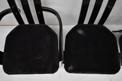Vintage Black and Clear Lucite High Back Sculptural Dining Chairs - Set of 4