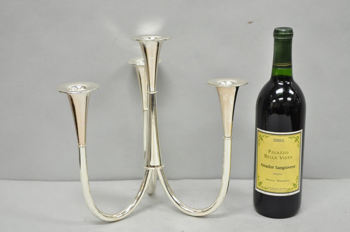 Vintage Wilhelm Wagenfeld for WMF Silver Plated Modern Candelabra Candle Holder