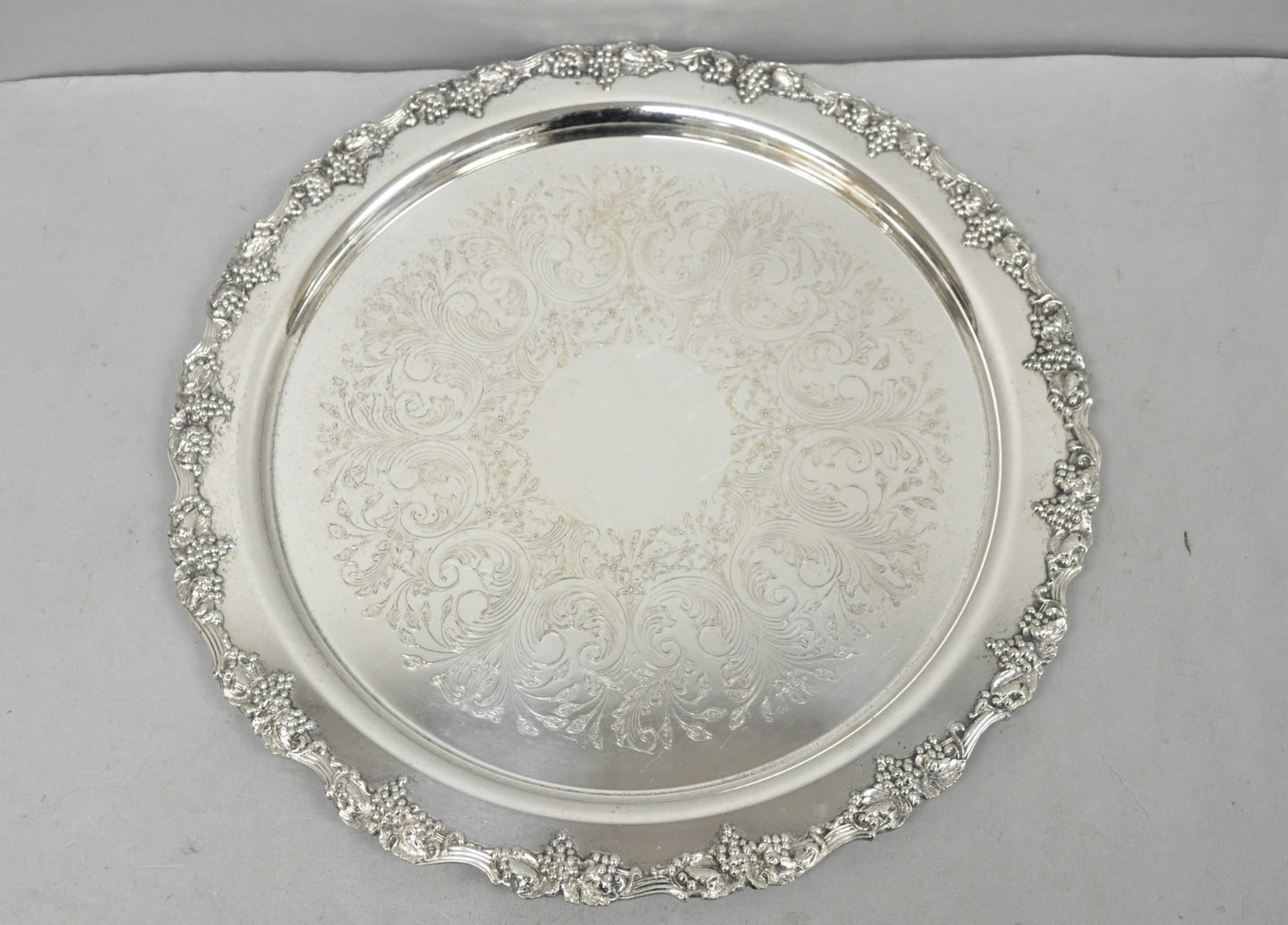 Vintage Sheridan Victorian Silver Plated Punch Bowl Set w/ 12 Cups and Tray