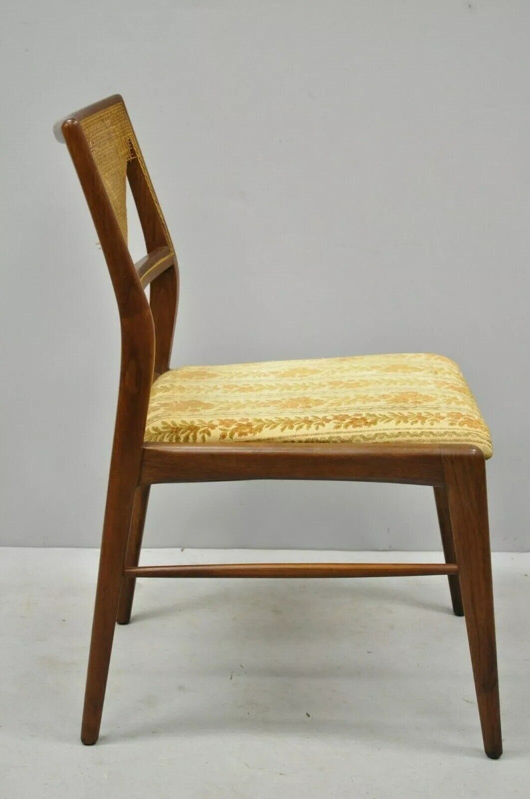 Vintage Mid Century Modern Paul McCobb Style Walnut Cane Dining Chairs - Set 4