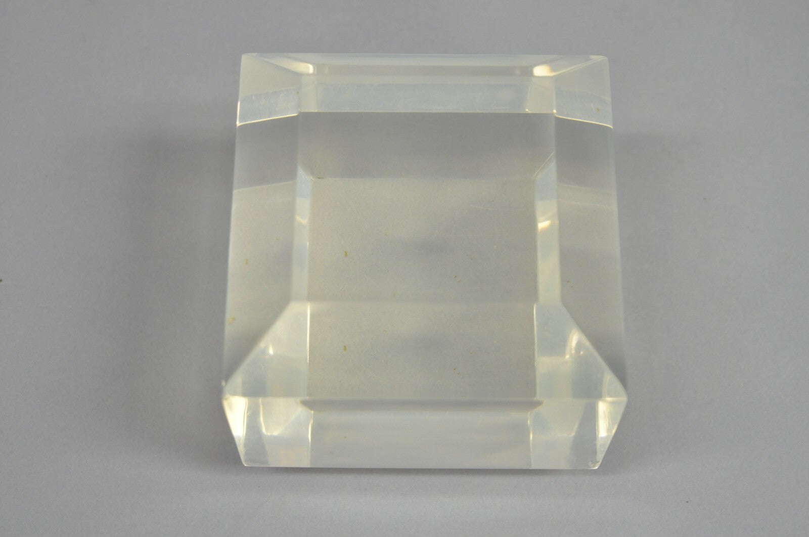 Vintage Mid Century Modern Thick Clear Lucite Sculptural Desk Paperweight