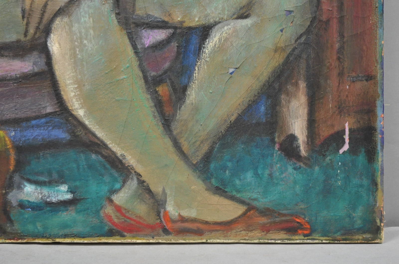 Vintage Samuel Heller "Seated Woman in Undergarments" Oil on Canvas Painting