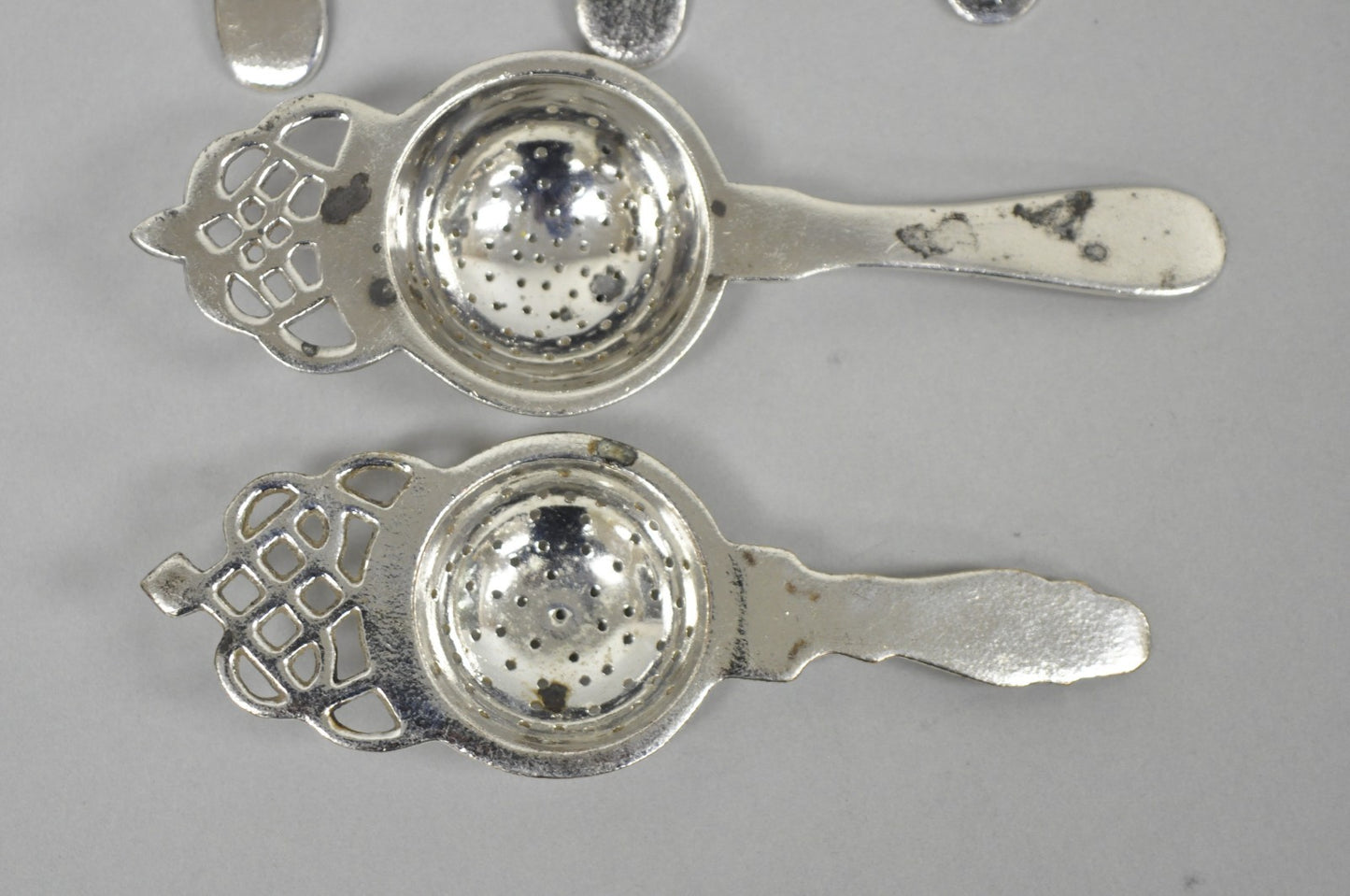 Antique D.W. Haber & Son NY Silver Plated Victorian Tea Strainer - Set of 6