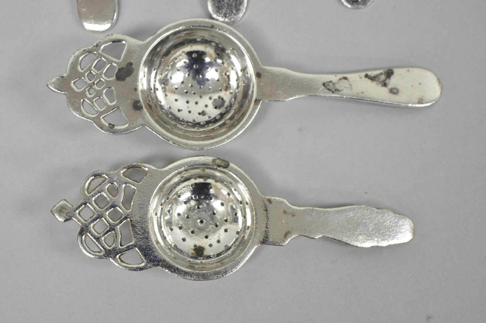 Antique D.W. Haber & Son NY Silver Plated Victorian Tea Strainer - Set of 6