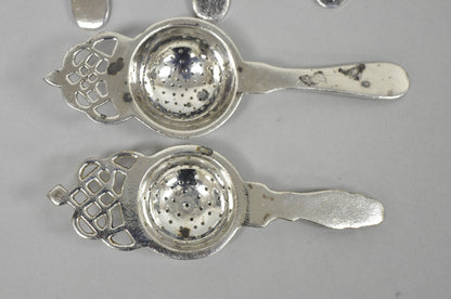 Antique D.W. Haber & Son NY Silver Plated Victorian Tea Strainer - Set of 6