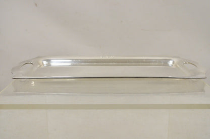 Vtg Wallace "Alden" Silver Plated Small Modern Trinket Dish Tray "ARH" Monogram