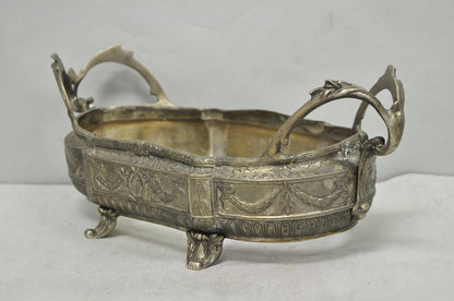 Vintage French Louis XVI Baroque Style Bronze Planter Centerpiece Bowl Dish