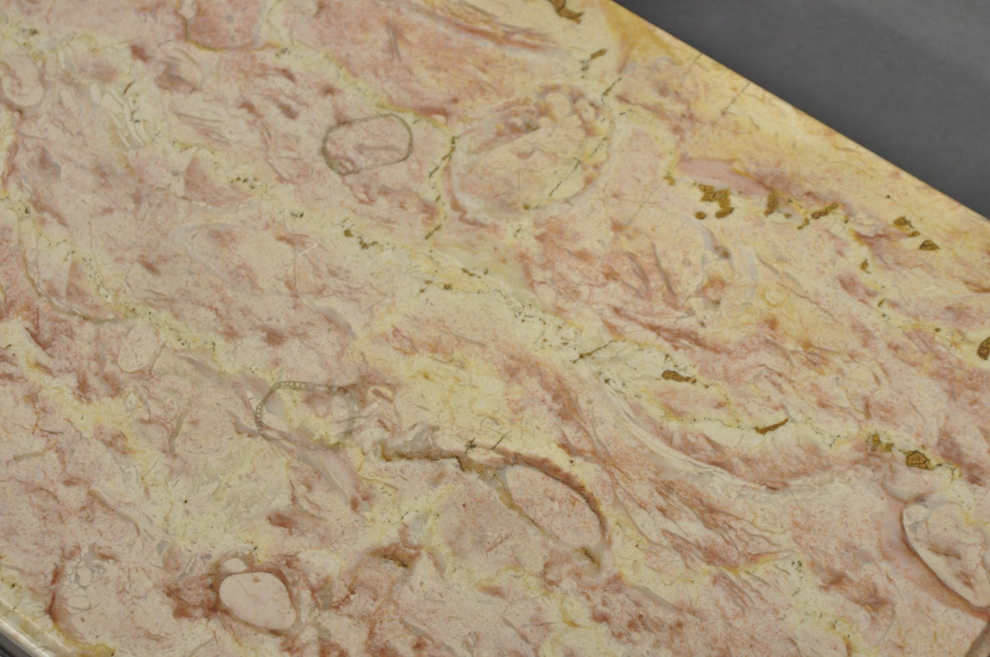 Vintage French Louis XV Style Pink Marble Top Mahogany Nighstand Table - a Pair