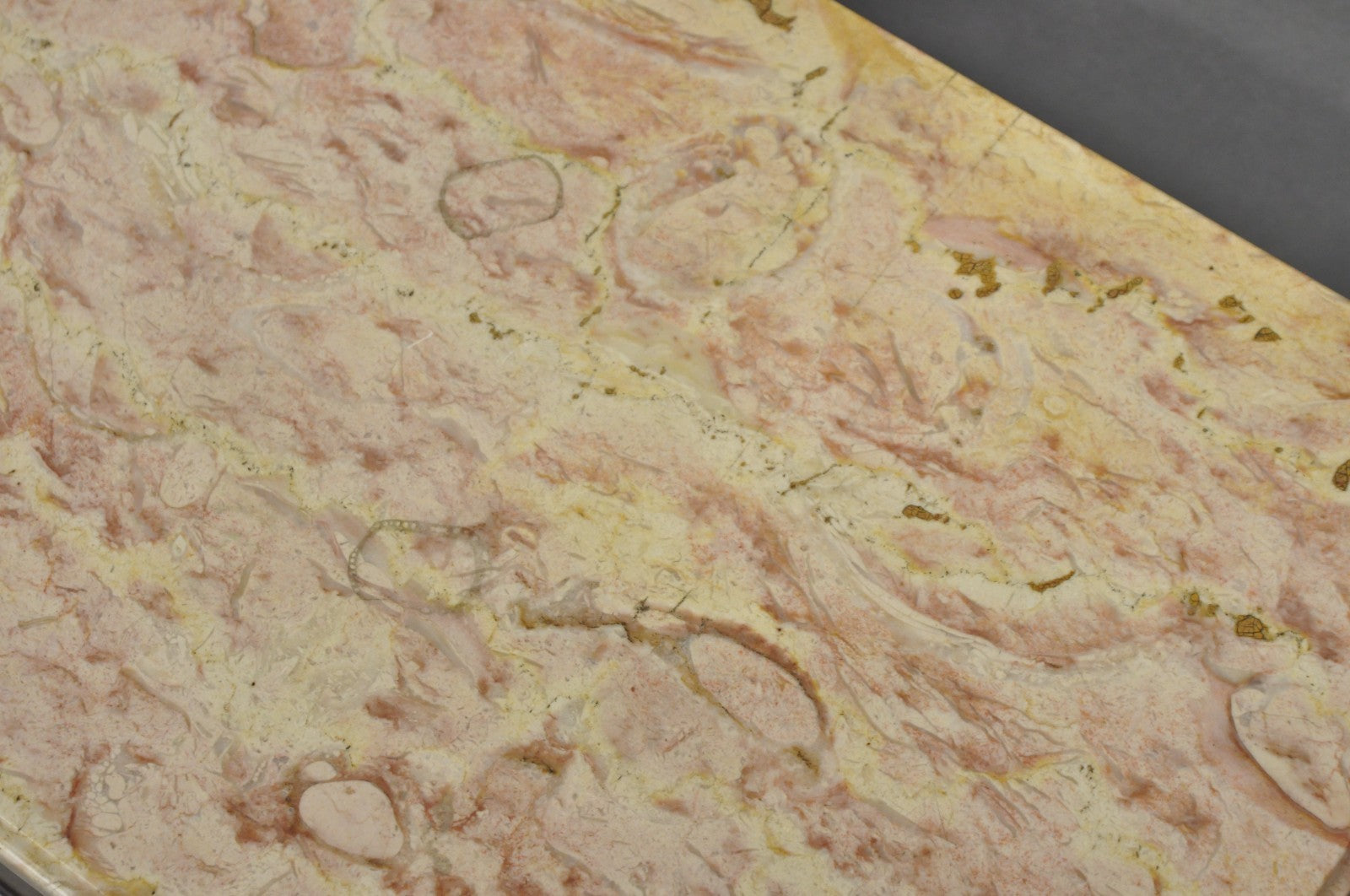 Vintage French Louis XV Style Pink Marble Top Mahogany Nighstand Table - a Pair