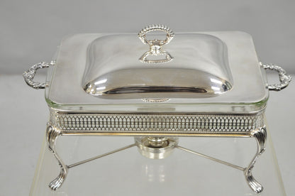 Vintage Sheffield USA Victorian Silver Plated Chafing Dish Buffet Food Warmer