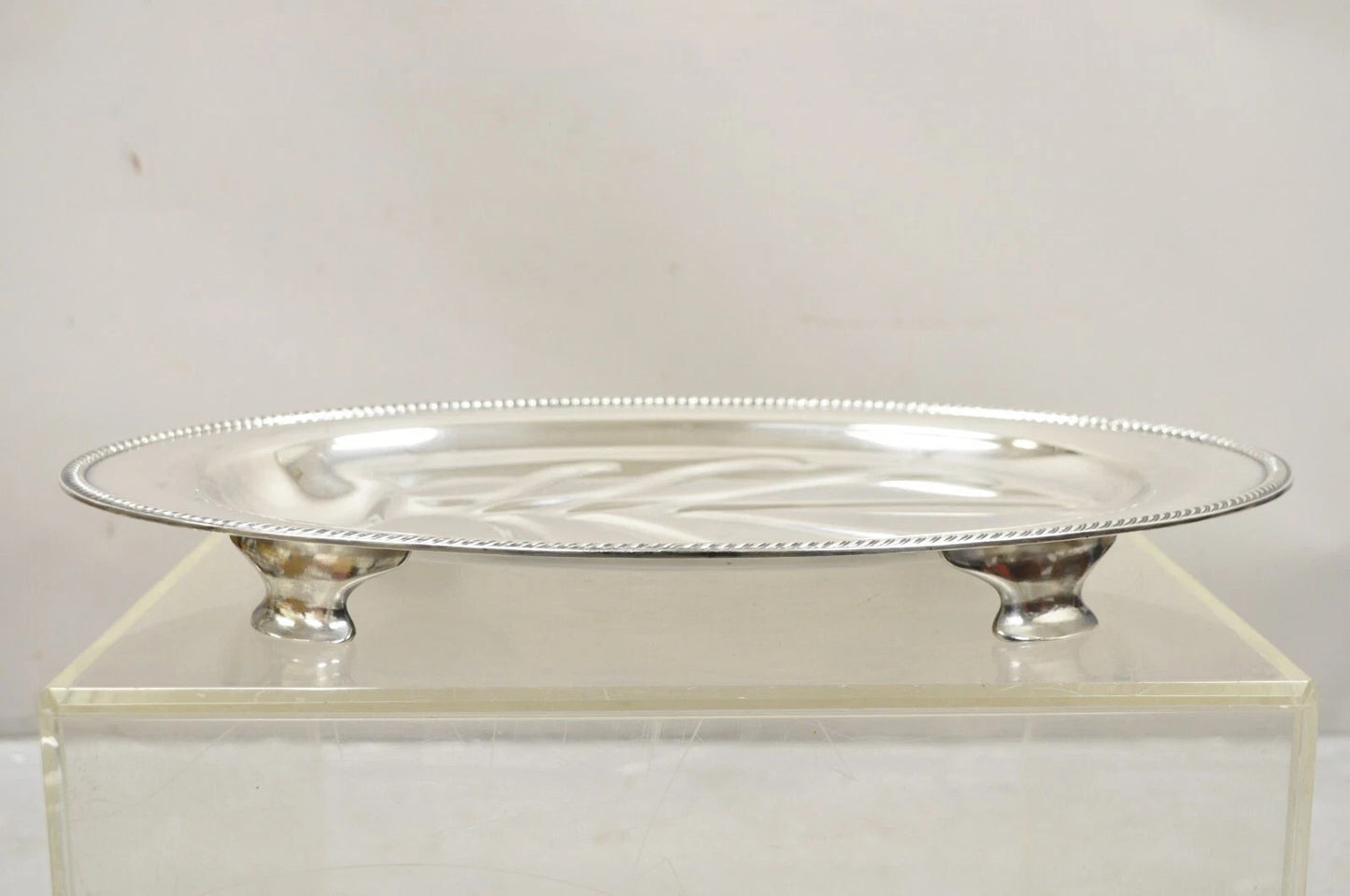 Community Plate English Regency Silver Plated Oval Meat Cutlery Serving Platter