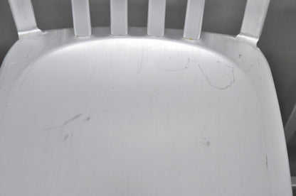 Art Deco Navy Style Aluminum Metal 24" Counter Stool Barstool Chair - Set of 4