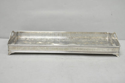 Antique Wilcox Victorian Engraved Narrow Silver Plated Trinket Dish "B" Monogram