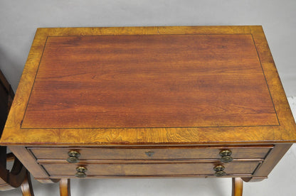 Ethan Allen Townhouse 2 Drawer Night Table Nightstand Curule Regency Style, Pair