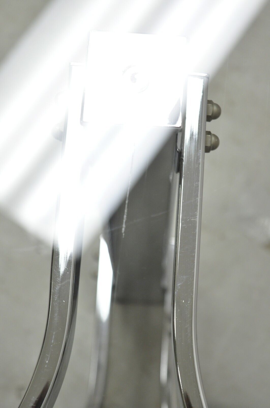 Vintage Chrome and Glass Mid Century Modern Space Age Round Accent Side Table