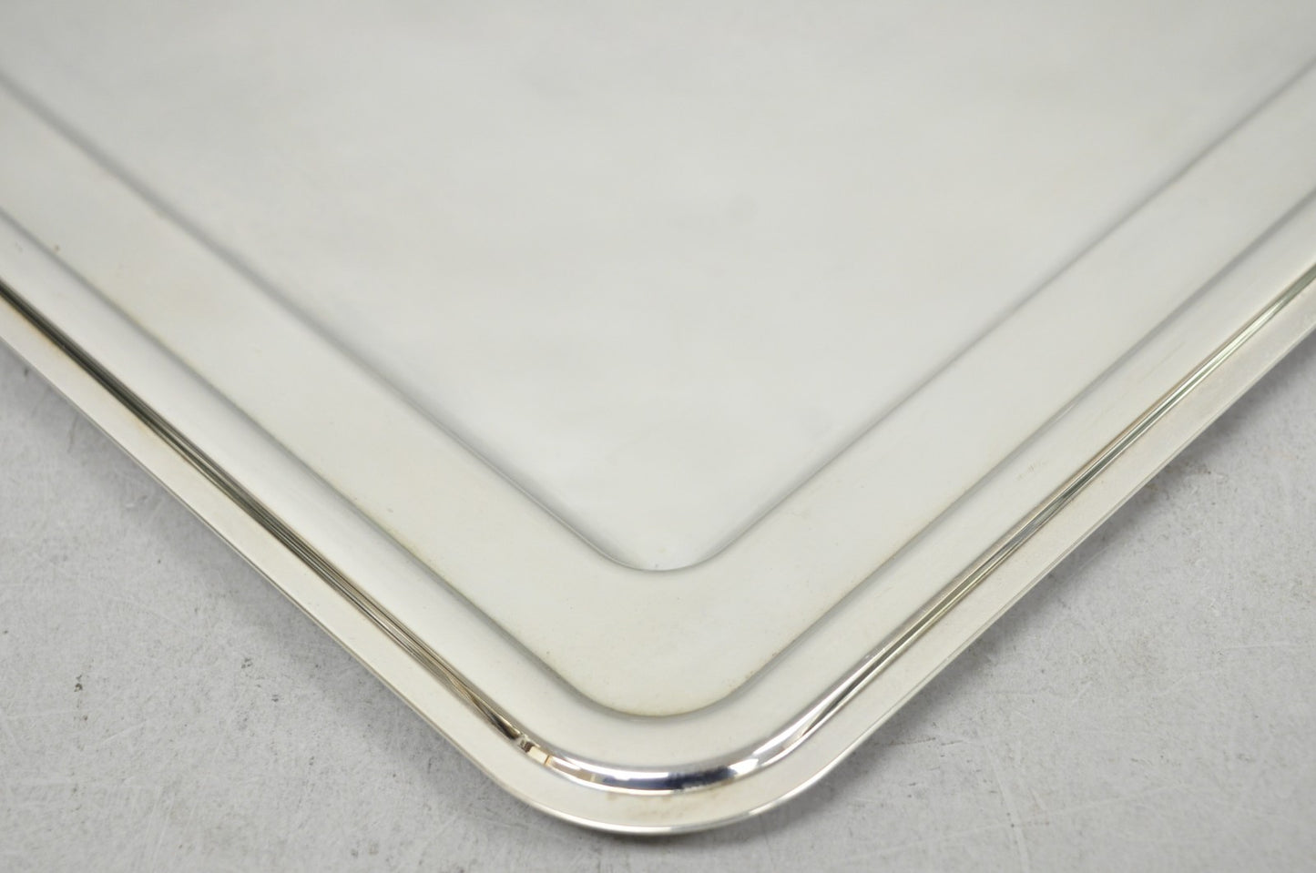 Contemporary Modern Landes Silver Plated 13.5" Square Bar Serving Platter Tray