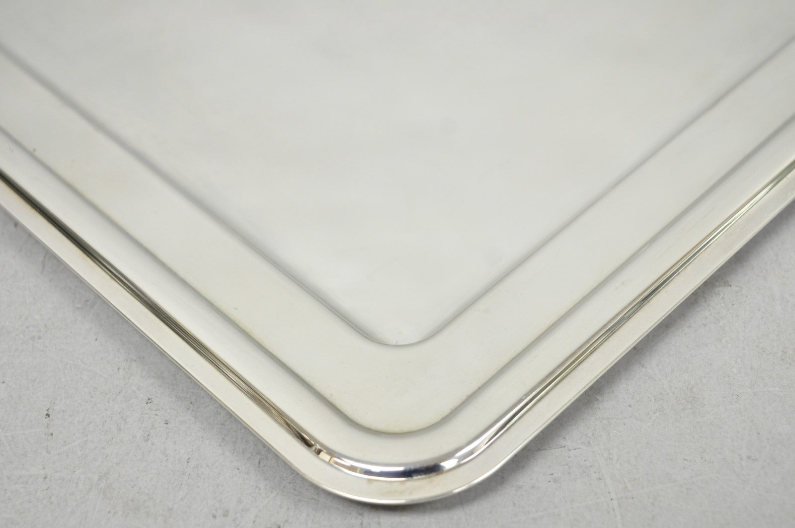 Contemporary Modern Landes Silver Plated 13.5" Square Bar Serving Platter Tray