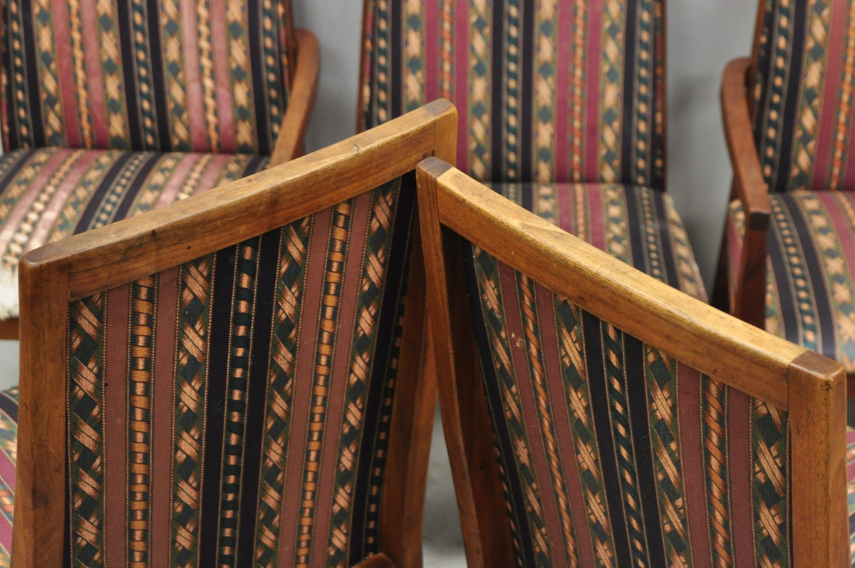 Vintage Mid Century Modern Walnut Dining Room Chairs by Dillingham - Set of 6