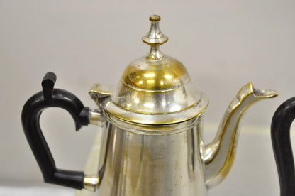 Vintage Federal Style Small Indian Silver Plated Coffee Tea Set w/ Wilcox Tray