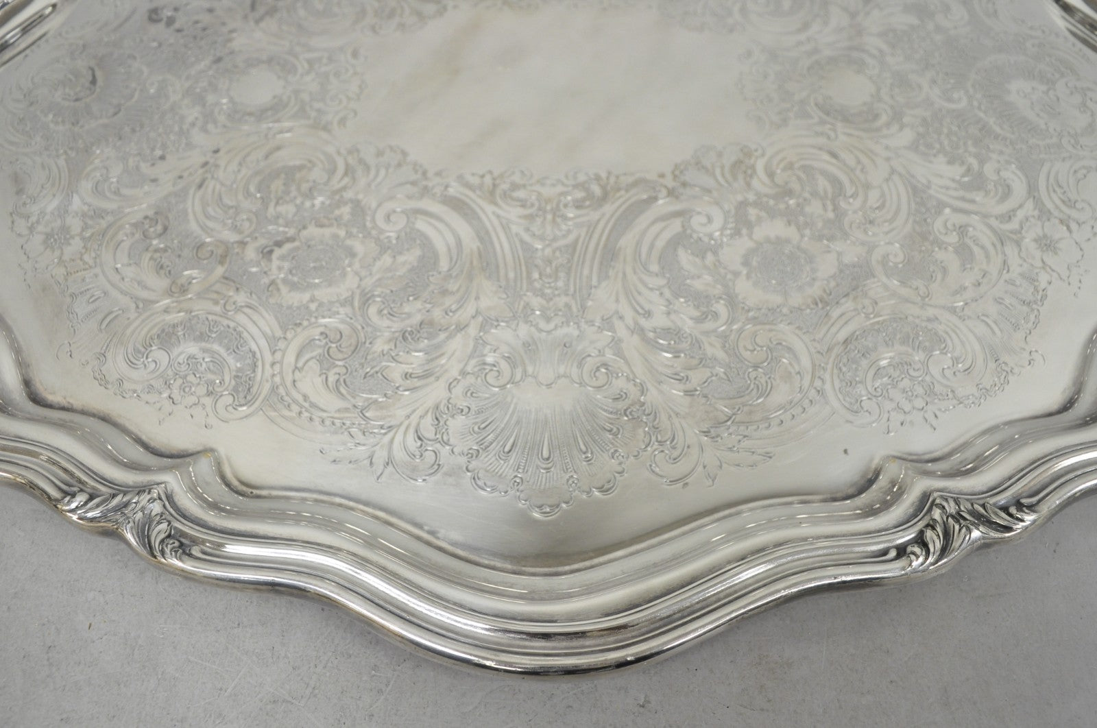 Antique Reed & Barton Winthrop Silver Plated Victorian Bar Serving Platter Tray