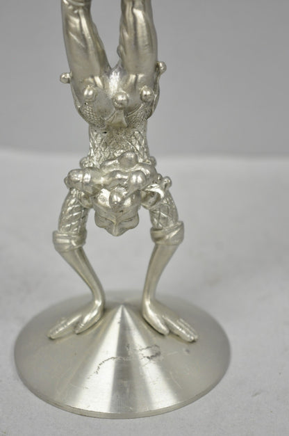 Vintage Royal Order of Jesters Figural Pewter Metal Award Goblet Chalice