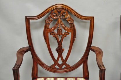 Vintage Sheraton Federal Mahogany Shield Back Dining Room Chairs - Set of 6