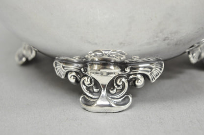 Vintage Poole Victorian Silver Plated Bulbous Footed Water Pitcher w/ Ice Lip