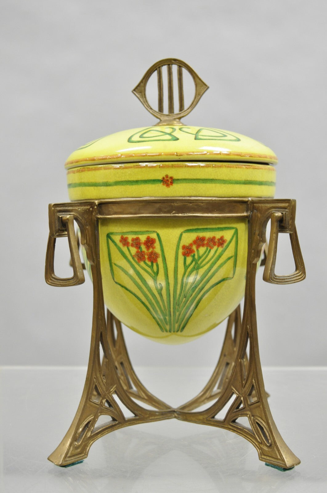 Repro Art Nouveau Lidded Serving Dish Sugar Bowl Tureen on Stand after WMF