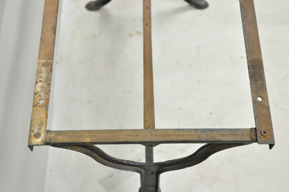 Antique French Victorian Cast Iron Pastry Table Base Marble Top Console Table