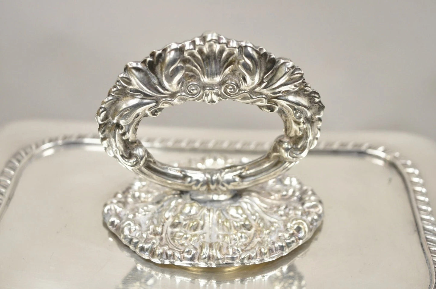 Antique English Victorian Sheffield Silver Plated Lidded Warmer Serving Platter
