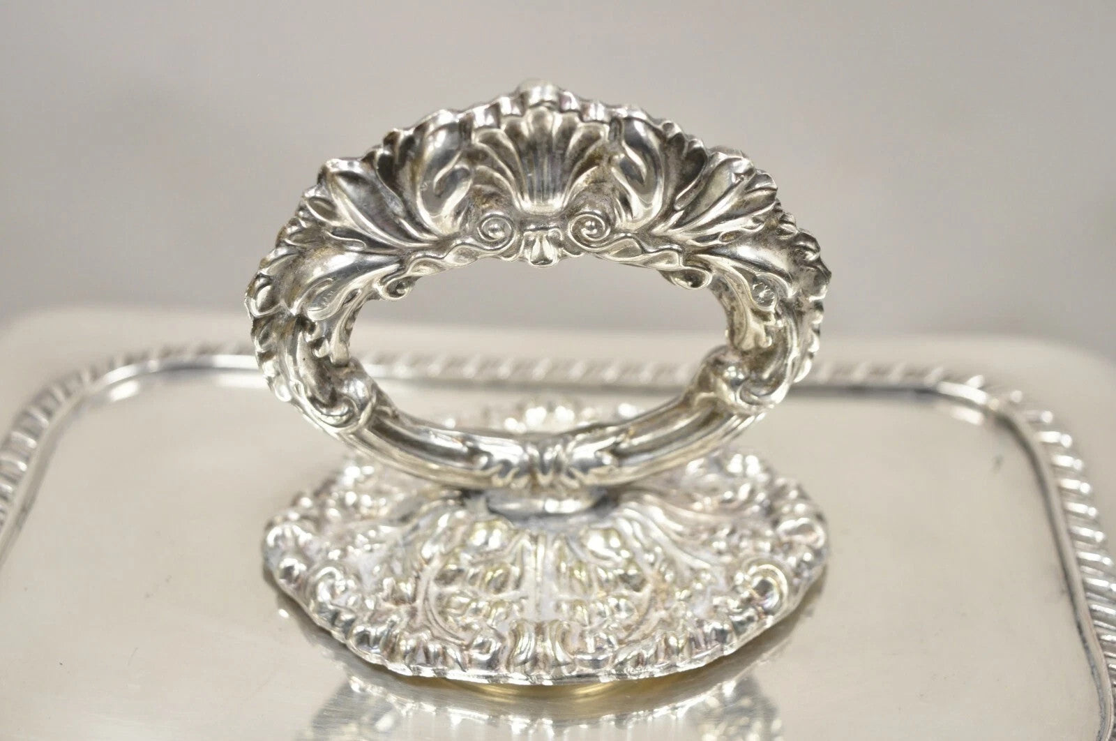 Antique English Victorian Sheffield Silver Plated Lidded Warmer Serving Platter