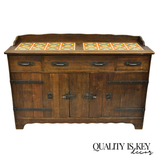 Monterey Furniture "Old Wood" Finish F2568 Sideboard with 16 California Tile Top