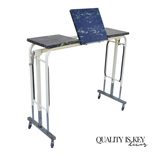 Vintage Art Deco Metal Adjustable Medical Dental Work Drafting Table by Doehler