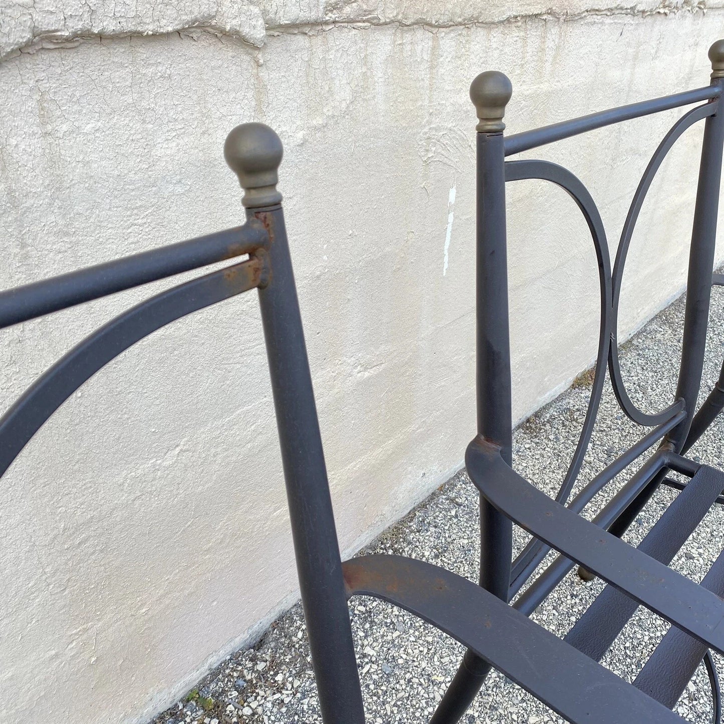 Neoclassical Regency Aluminum & Steel Metal Outdoor Patio Arm Chair - Set of 4