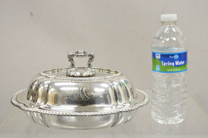 Antique GM Co Victorian Silver Plated Covered Vegetable Dish Serving Platter