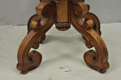 Contemporary Italian Mediterranean Style Marquetry Inlay Pedestal Side Table