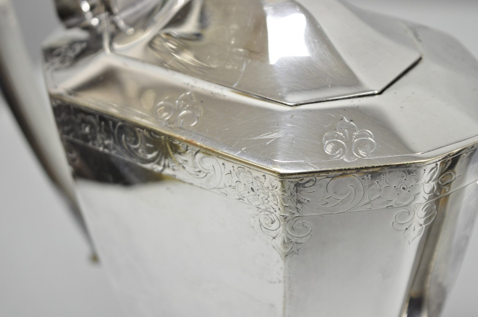 Antique English Art Deco Silver Plated Tea Service Set by BSCEP (5329) - 4 Pcs