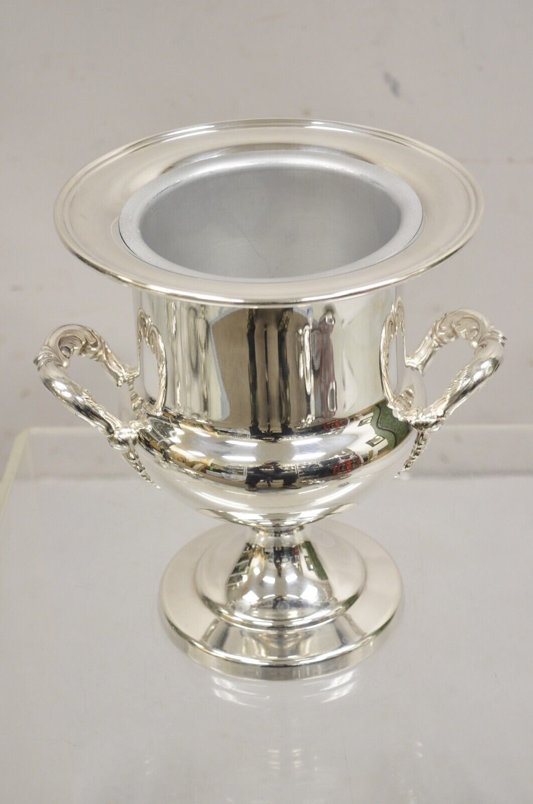 Reed & Barton Twin Handle Silver Plated Trophy Cup Champagne Chiller Ice Bucket