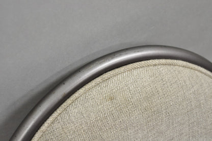 Contemporary Modern Metal Frame Oval Back Upholstered Dining Side Chair Set of 4