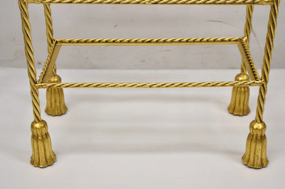 Italian Hollywood Regency Gold Gilt Iron 3 Tier Shelf Small Display Stand (A)