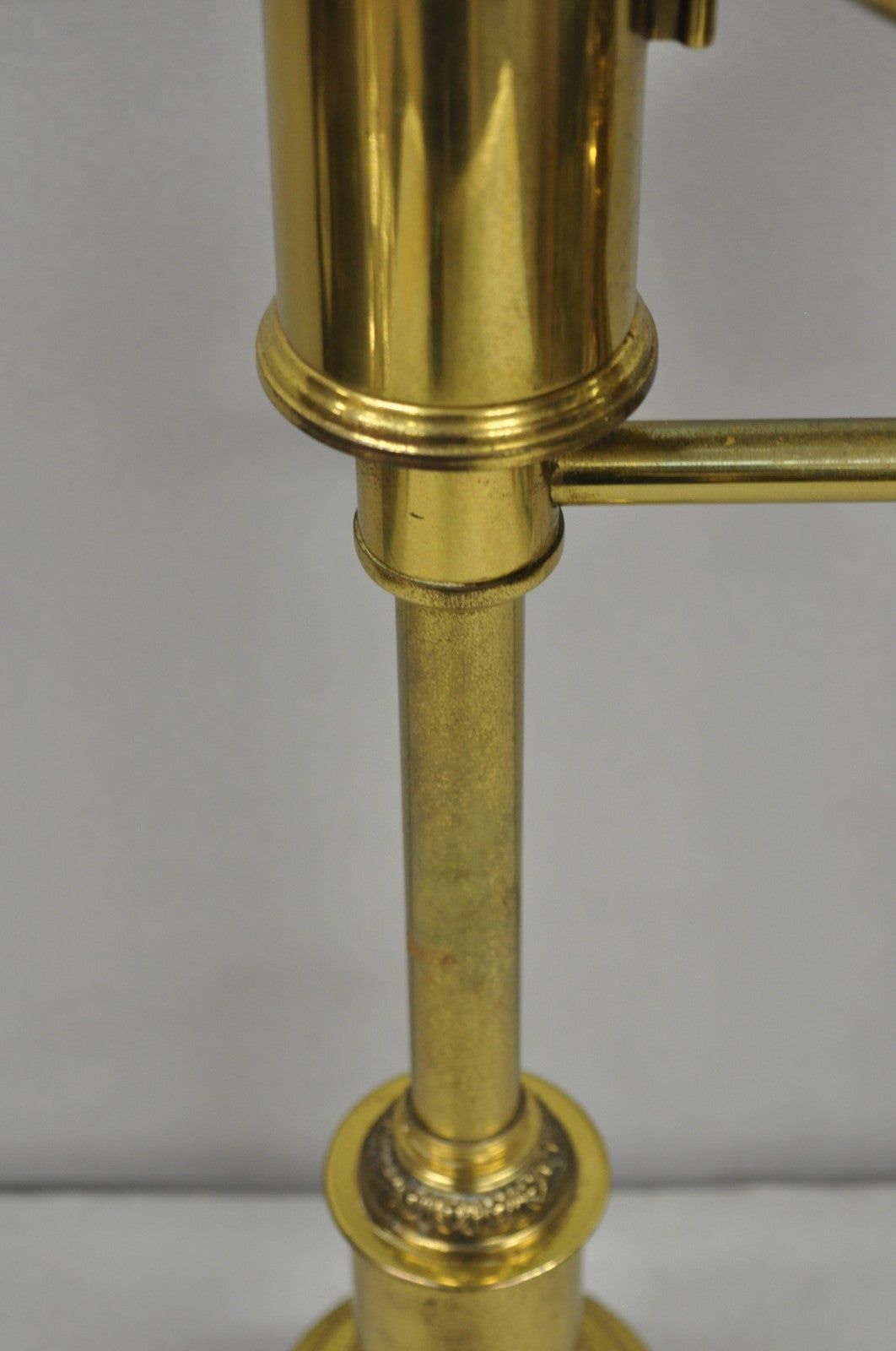 Vintage French Empire Brass Metal Bouillotte Desk Table Lamp w/ Spartan Helmet