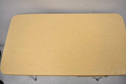 Vintage Industrial Adjustable Height Metal School Writing Desk With Laminate Top