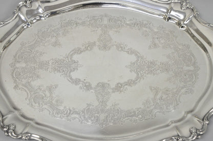 Antique Gorham Silver Plated Victorian Oval Butlers Serving Platter Bar Tray