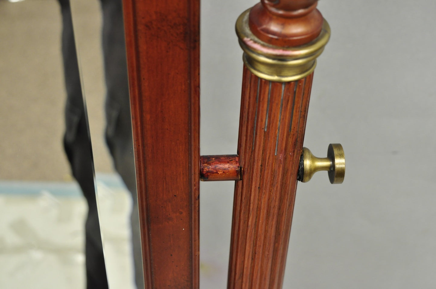 Bombay Company Cherry Wood Victorian Style Standing Cheval Mirror with Drawer