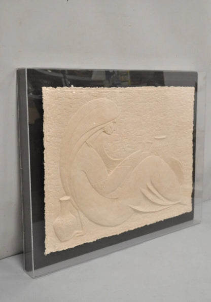 "The Potter" by Acoma Art Large Cast Embossed Paper 3D Acrylic Shadow Box Frame