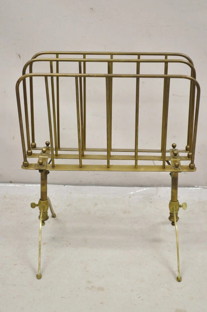 Vintage A. Ravenel Paris French Mid Century Modern Brass Magazine Rack Stand